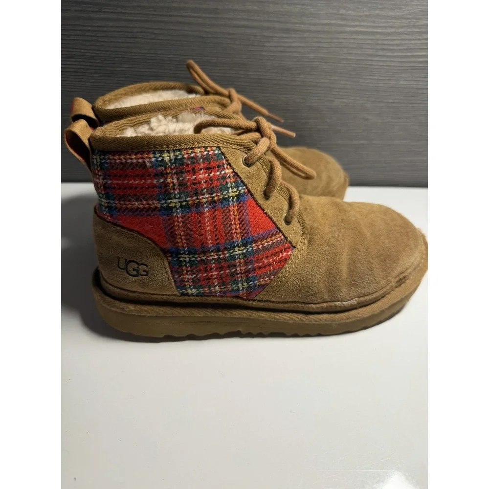 UGG Toddler Boots Size 3 Chestnut Suede Shearling Lined C-3